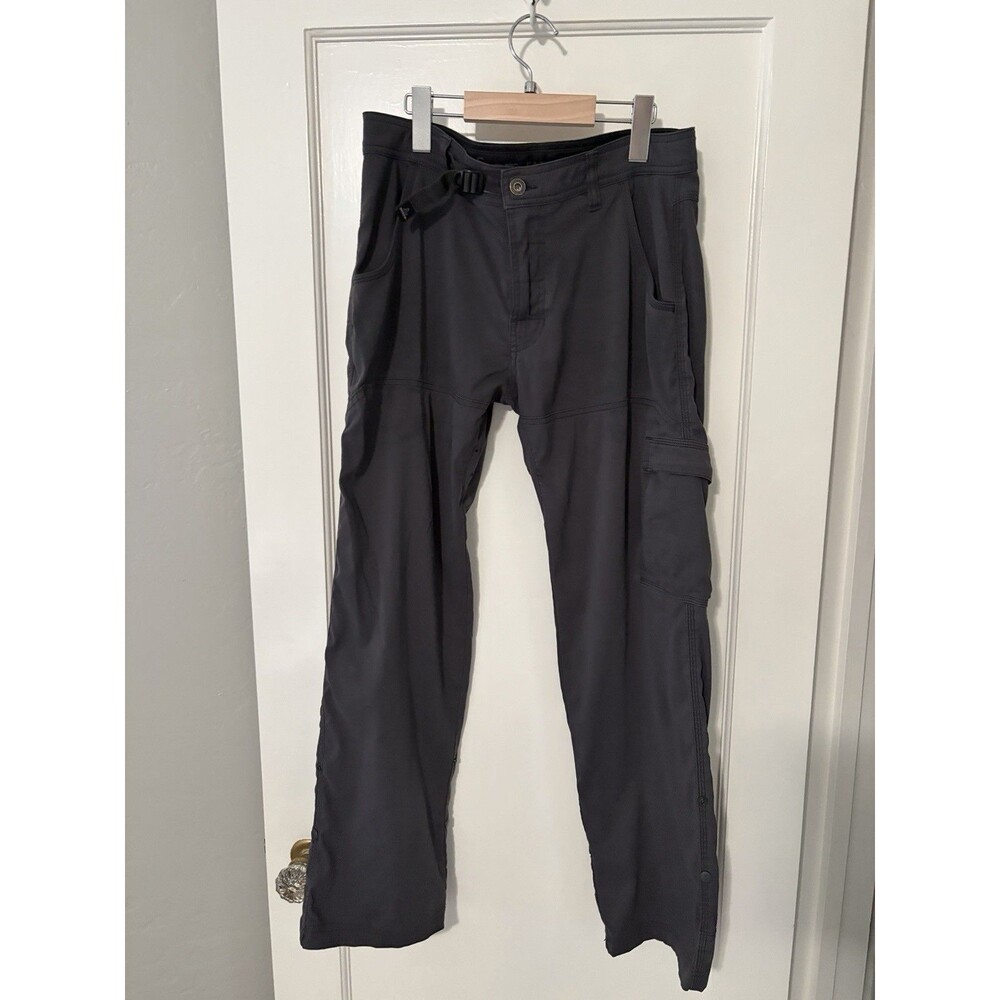 Prana Breathe Pants Mens 30x30 Gray Hiking Climbing Cargo Stretch Trail Outdoor